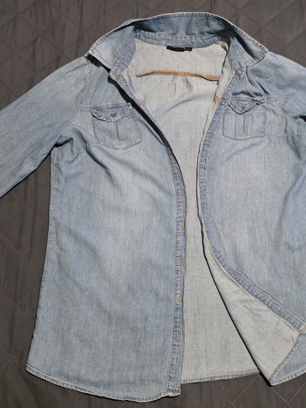 a.n.a Light Wash Denim Button-Up Jacket